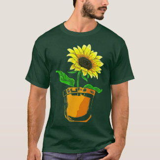 T-shirt Nature Sunflower Sunshine Fleur Cute Pocket Sunfum