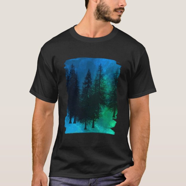 T-shirt Nature Trees Landscape Wildlife Outdoor Night Fore (Devant)