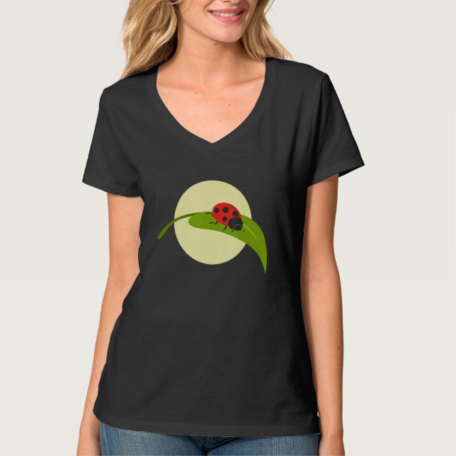 T-shirt Nature Wildlife Flowers Gardening Ladybugs (Devant)