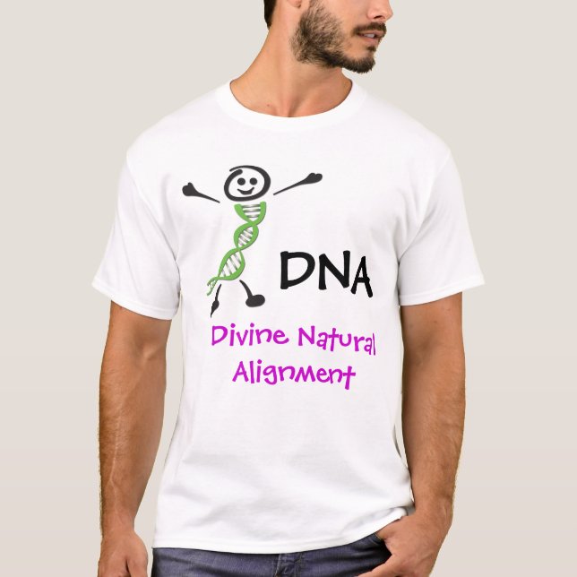 T-shirt naturel divin d'alignement d'ADN Dan (Devant)