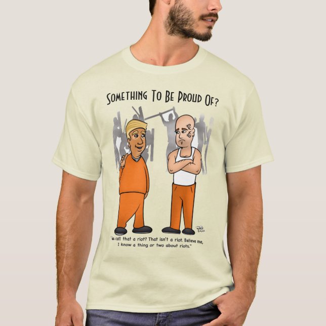 T-shirt naturel homme de Trumper anti-émeutes (Devant)
