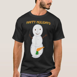 T-shirt Naughty Carrot Snowman Drôle Mauvais Noël 