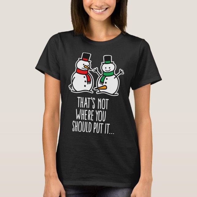 T-shirt Naughty Christmas Dit Dirty Snowman Cartoon Ugl (Devant)