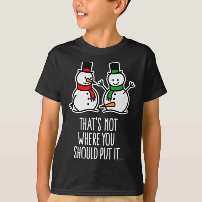 T-shirt Naughty Christmas Saying Dirty Snowman Cartoon Ugl (Devant)