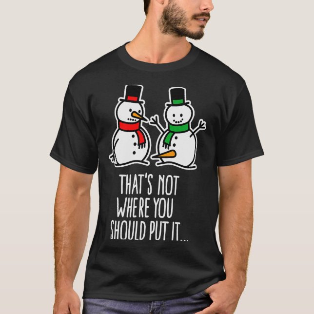 T-shirt Naughty Christmas Saying Dirty Snowman Cartoon Ugl (Devant)