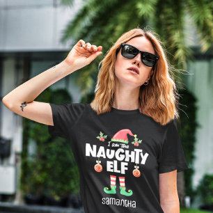 T-shirt Naughty elf famille correspondant nom de la tenue 