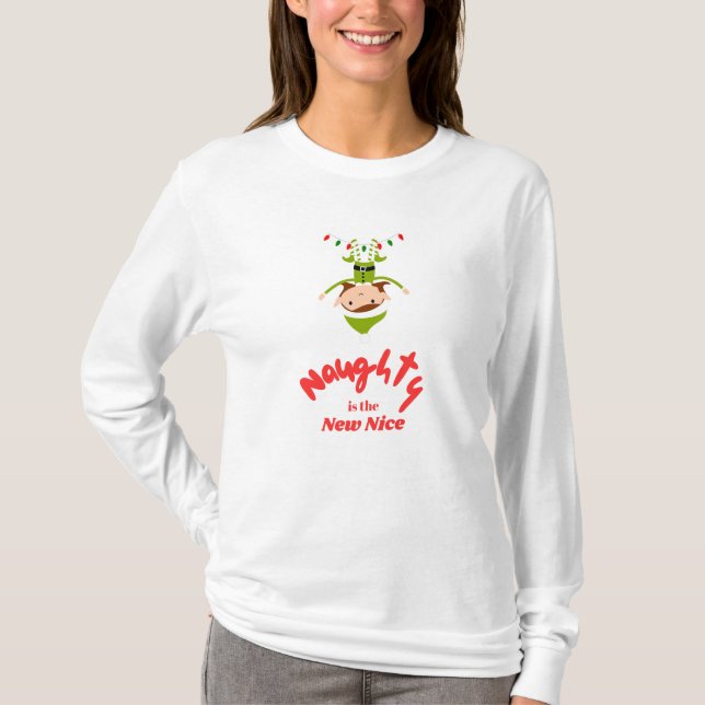 T-shirt Naughty est le nouveau Noël de Nice (Devant)