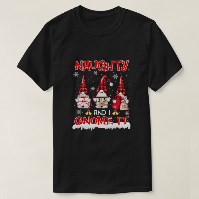 T-shirt Naughty et moi, ça Noël Trois Buffalo Pla (Design devant)