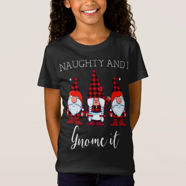 T-Shirt Naughty et moi, ça Noël Trois Buffalo Pla (Devant)