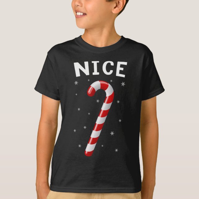T-shirt Naughty Et Nice Couples Correspondants Noël 1 (Devant)