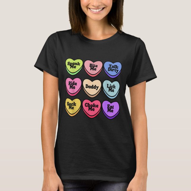 T-shirt Naughty Heart Candy Daddy Spank Me Adult Humor Cou (Devant)