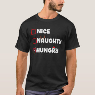 T-shirt Naughty Hungry Christmas List Xmas Santa Clau