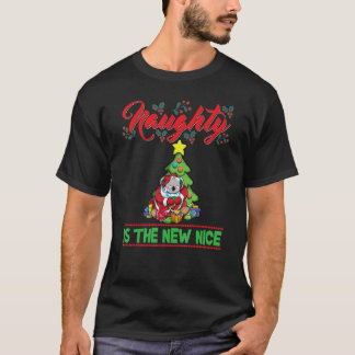 T-shirt Naughty Is The New Nice Christmas Père Noël Xmas_1