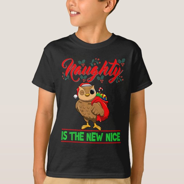 T-shirt Naughty Is The New Nice Christmas Santa Xmas Premi (Devant)