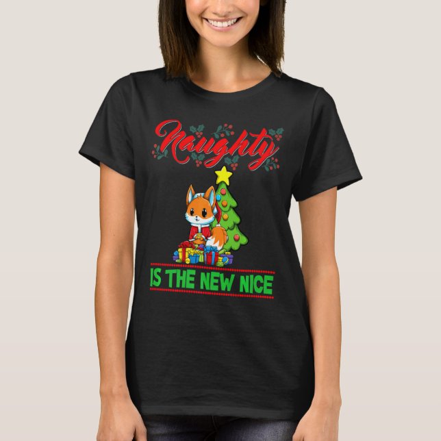 T-shirt Naughty Is The New Nice Christmas Santa Xmas Premi (Devant)