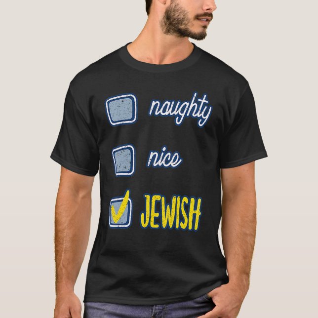 T-shirt Naughty Jewish Ugly Hanukkah Sweater Chanukah (Devant)