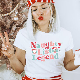 T-shirt Naughty List Légende Retro Funny Noël