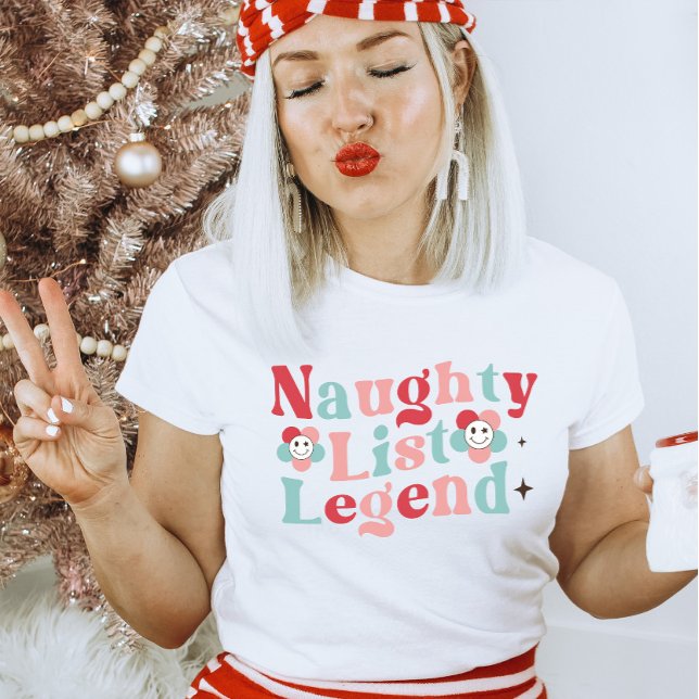 T-shirt Naughty List Légende Retro Funny Noël (Créateur téléchargé)
