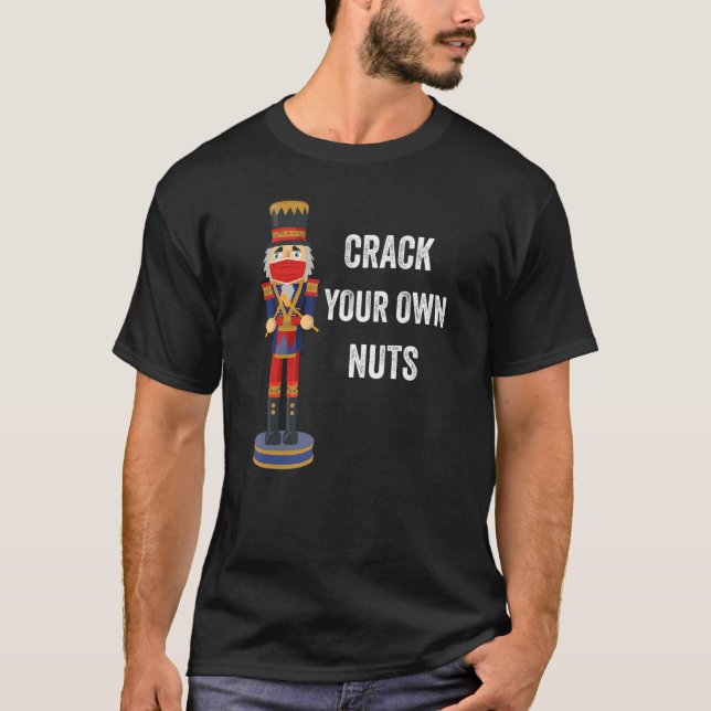 T-shirt Naughty Naughty Nutcracker de Noël avec masque fac (Devant)