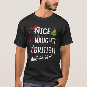 T-shirt Naughty Nice britannique Noël Pyjama Funny Père No