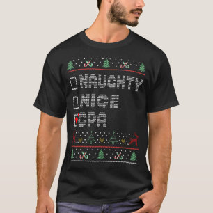 T-shirt Naughty Nice Cpa Correspondance Groupe de Noël Pyj