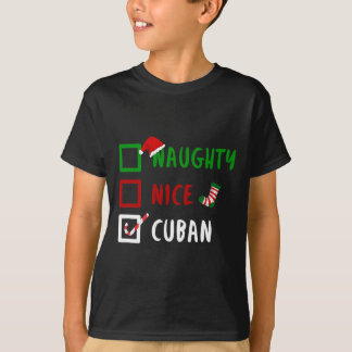T-shirt Naughty Nice Cuba Funny Cuba Christmas Père Noël C