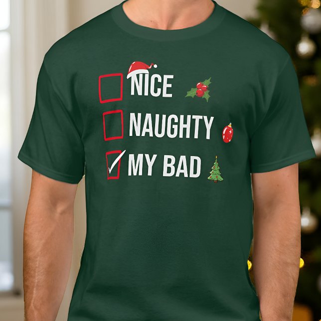 T-shirt Naughty Nice Mon Mauvais Noël Drôle (Créateur téléchargé)