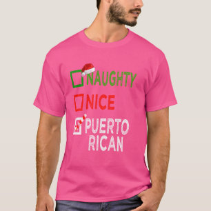 T-shirt Naughty Nice Porto-ricain Pajamas de Noël Drôle