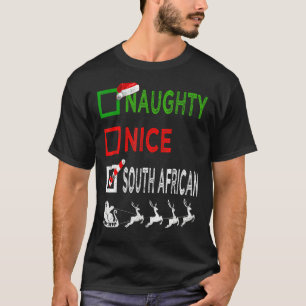 T-shirt Naughty Nice Pyjamas de Noël sud-africain Père Noë