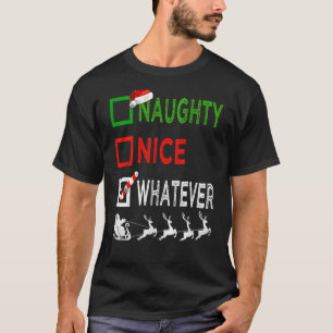 T-shirt Naughty Nice Quoi que le pyjama de Noël Funny Sant