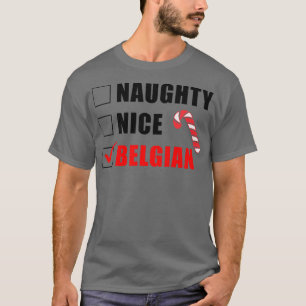 T-shirt Naughty Nice Sucre de canne belge Noël Père Noël L