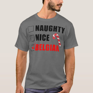 T-shirt Naughty Nice Sucre de canne belge Noël Père Noël L