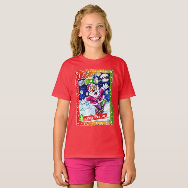 T-shirt Naughty or nice, choose your list (Devant entier)