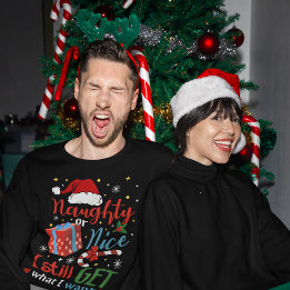 T-shirt Naughty ou Nice drôle Noël