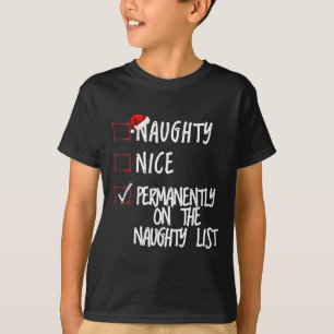 T-shirt Naughty Ou Nice Drôle Noël Liste