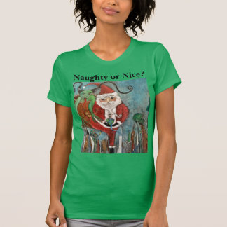 T-shirt Naughty ou Nice Père Noël et Krampus Art