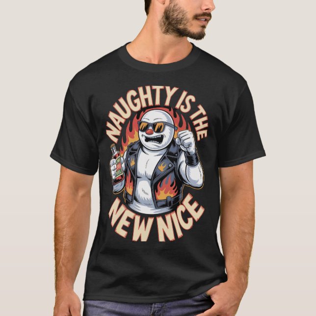 T-shirt Naughty Snowman Nice (Devant)