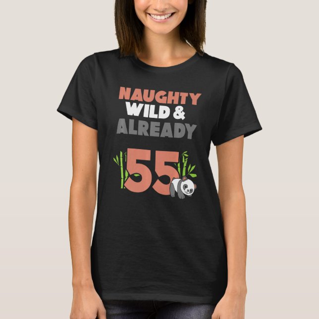 T-shirt Naughty Wild & Déjà 55 Anniversaire Panda Bear (Devant)