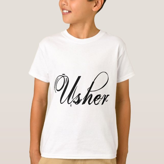 T-shirt Naughy Grunge Script - Usher Black (Devant)