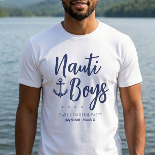 T-shirt Nauti Boys Ancre Enterrement de vie de garçon Mari