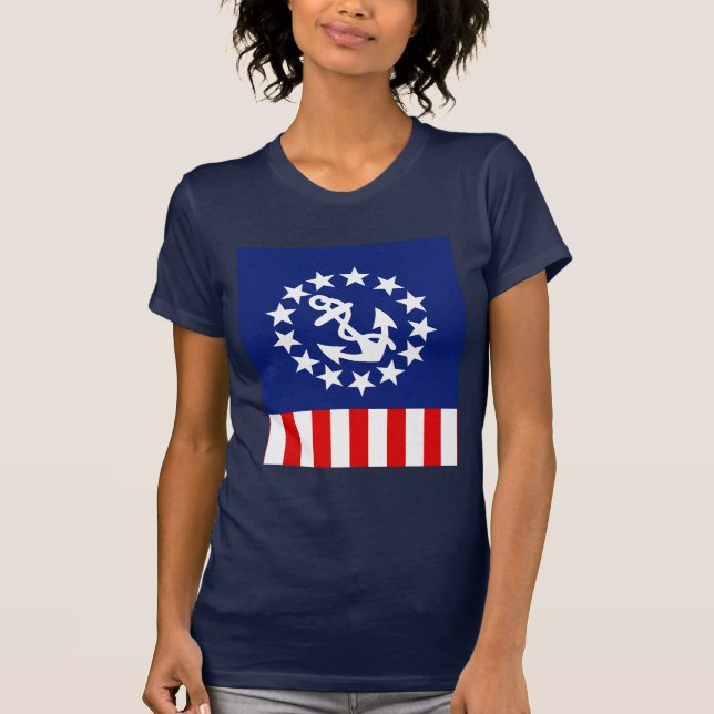 T-shirt Nautical American Yacht Flag Symbol (Devant)
