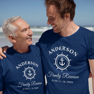 T-shirt Nautical Anchor Helm Family Reunion Navy Blue