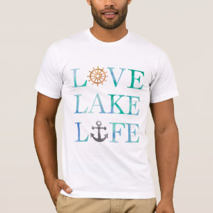 T-shirt Nautical Love Lake Comme Les Navires Typographie D