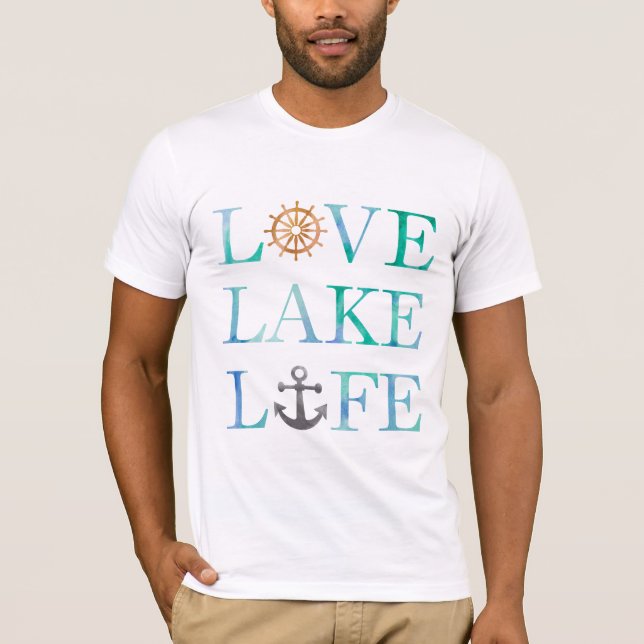 T-shirt Nautical Love Lake Comme Les Navires Typographie D (Devant)