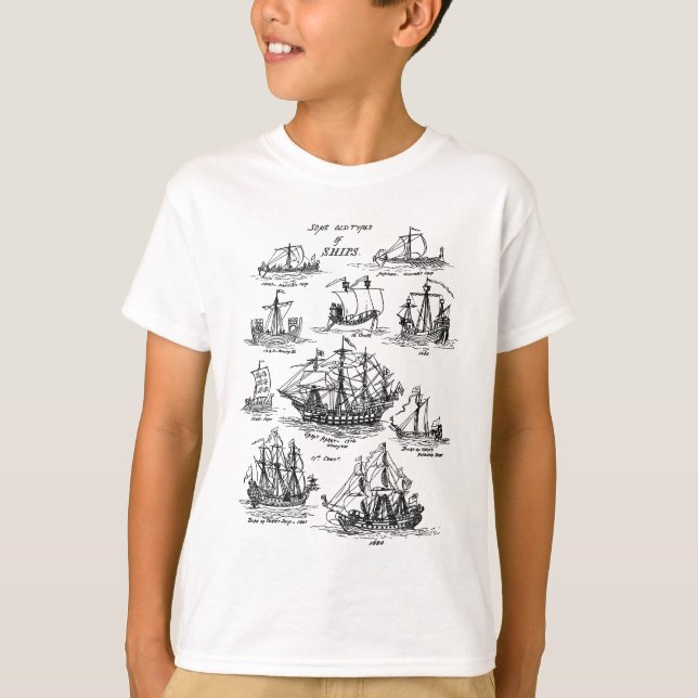 T-shirt NAUTICAL OLD SAILING NAVIRES (Devant)