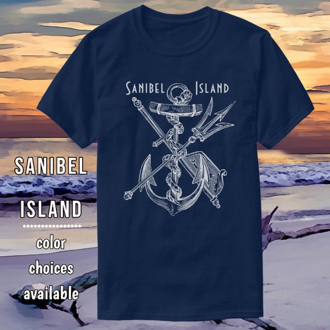 T-shirt Nautical Sanibel Island Florida Ships Ancre (Créateur téléchargé)