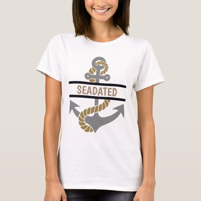 T-shirt nautique avec Ancre et nom du navire (Devant)