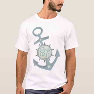 T-shirt nautique de fête des pères de capitaine