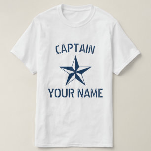 T-shirt Nautique étoile marine bleu blanc nom du capitaine