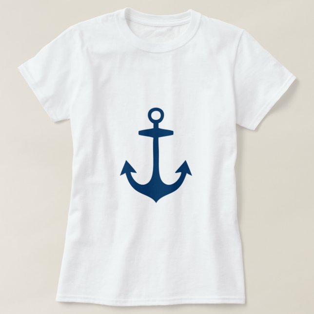 T-shirt Nautique mignon de bleu marine inspiré (Design devant)